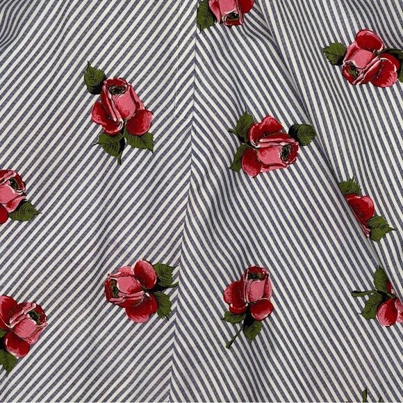 DENISE ARE HERE! Vintage Blue & White Striped Mini Dress Size 5/6 - Picture 4 of 12